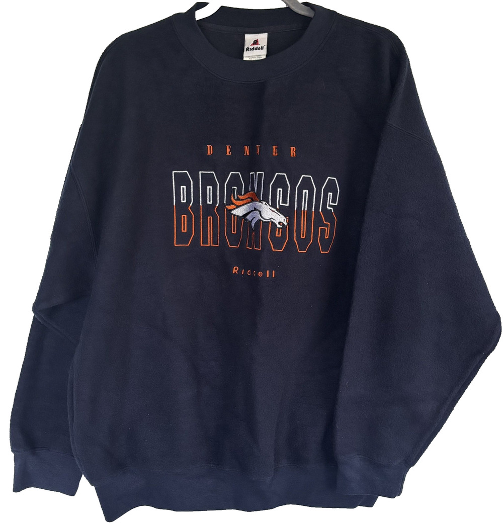 Men’s Riddell Denver Broncos Crew Neck Sweatshirt Size XL